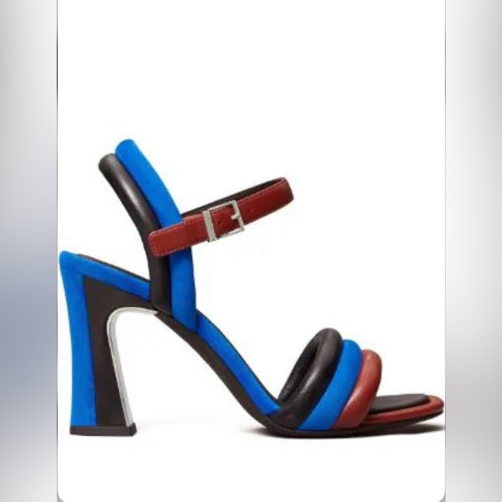 Tory Burch Colour-Block Panel Design 100mm Sandals in Blue in 7